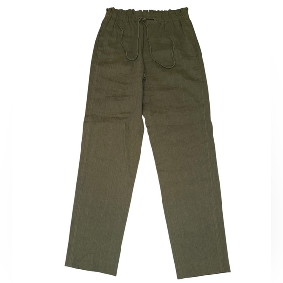 Theory Pants - Theory Women’s Tralpin Linen Blend Pants Size 4 Deep Military Caliver